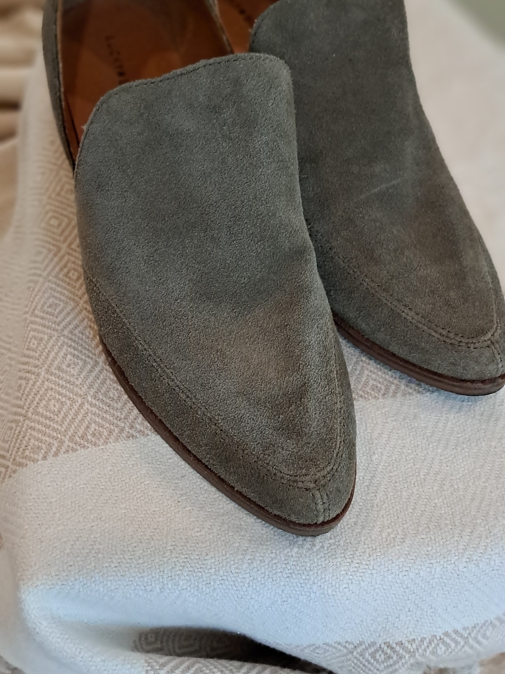 Lucky Brand Women's Suede Slip-On Loafers in Olive